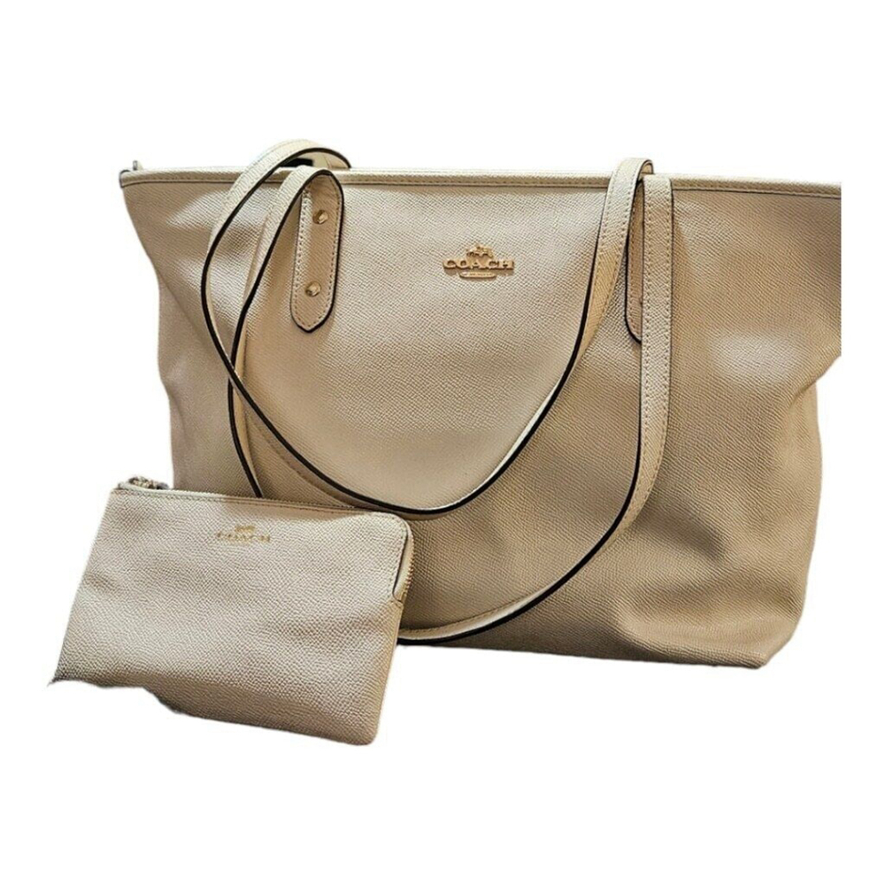 Coach Cream Tote Bag with Cream Wristlet - Picture 11 of 16